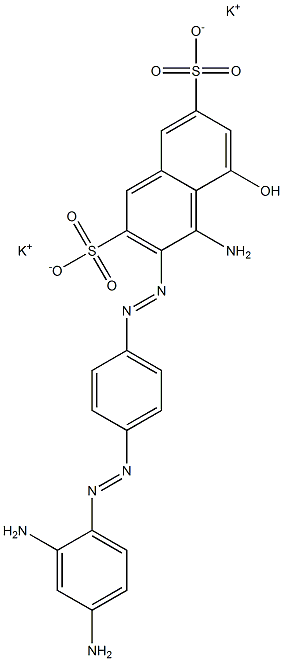 4-Amino-3-[p-(2,4-diaminophenylazo)phenylazo]-5-hydroxy-2,7-naphthalenedisulfonic acid dipotassium salt Struktur