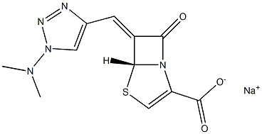 (5R,6Z)-6-[[1-(Dimethylamino)-1H-1,2,3-triazol-4-yl]methylene]-7-oxo-4-thia-1-azabicyclo[3.2.0]hept-2-ene-2-carboxylic acid sodium salt Struktur