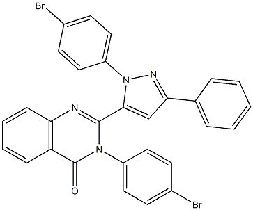 3-(4-Bromophenyl)-2-[3-(phenyl)-1-(4-bromophenyl)-1H-pyrazol-5-yl]quinazolin-4(3H)-one Struktur