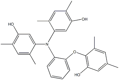 N,N-Bis(5-hydroxy-2,4-dimethylphenyl)-2-(6-hydroxy-2,4-dimethylphenoxy)benzenamine Struktur