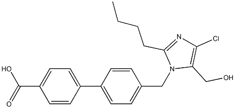 4'-[(2-Butyl-4-chloro-5-hydroxymethyl-1H-imidazol-1-yl)methyl]-1,1'-biphenyl-4-carboxylic acid Struktur