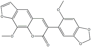 9-Methoxy-6-(2-methoxy-4,5-methylenedioxyphenyl)-7H-furo[3,2-g][1]benzopyran-7-one Struktur