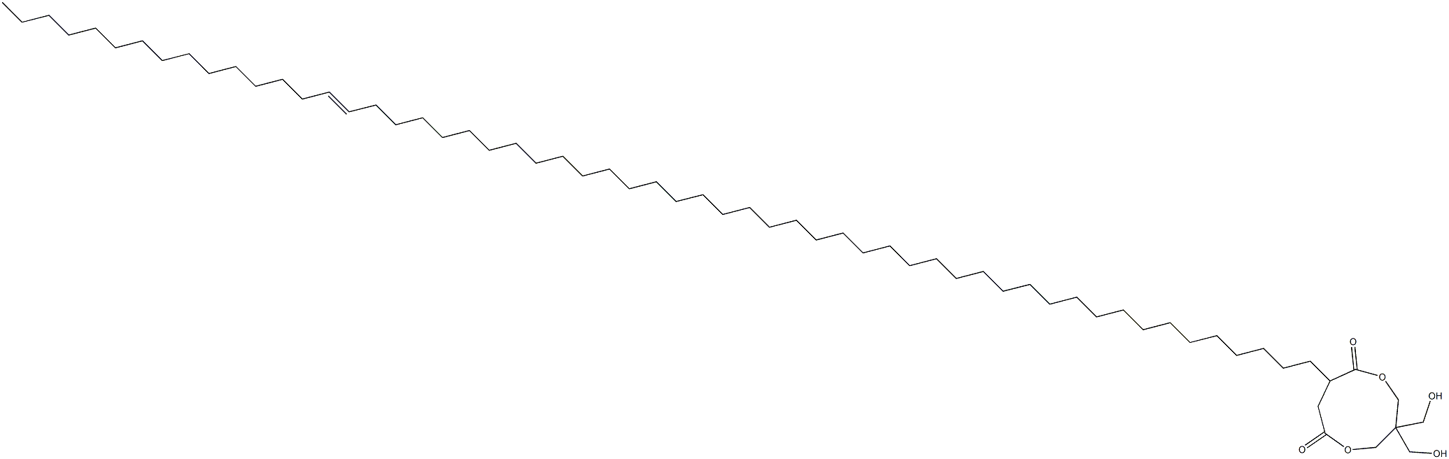 3,3-Bis(hydroxymethyl)-8-(42-heptapentacontenyl)-1,5-dioxacyclononane-6,9-dione Struktur