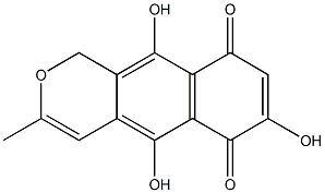 5,7,10-Trihydroxy-3-methyl-1H-naphtho[2,3-c]pyran-6,9-dione Struktur