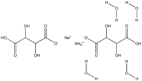 Ammonium sodium hydrogen tartrate tetrahydrate Struktur