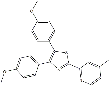 4,5-Bis(4-methoxyphenyl)-2-(4-methyl-2-pyridyl)thiazole Struktur