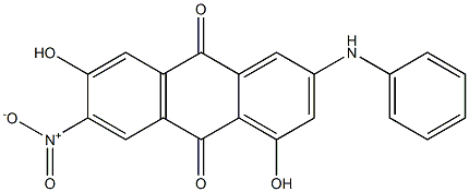 2-Anilino-4,7-dihydroxy-6-nitroanthraquinone Struktur