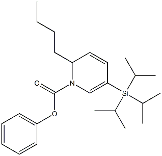 1,2-Dihydro-2-butyl-5-(triisopropylsilyl)pyridine-1-carboxylic acid phenyl ester Struktur