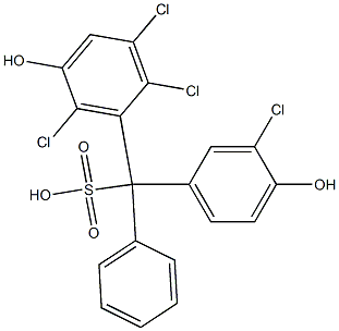 (3-Chloro-4-hydroxyphenyl)(2,3,6-trichloro-5-hydroxyphenyl)phenylmethanesulfonic acid Struktur