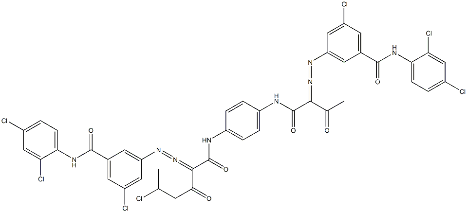 3,3'-[2-(1-Chloroethyl)-1,4-phenylenebis[iminocarbonyl(acetylmethylene)azo]]bis[N-(2,4-dichlorophenyl)-5-chlorobenzamide] Struktur