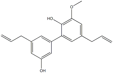 5,5'-Di(2-propenyl)-3'-methoxy-1,1'-biphenyl-2',3-diol Struktur