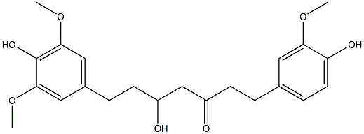 1-(3-Methoxy-4-hydroxyphenyl)-5-hydroxy-7-(3,5-dimethoxy-4-hydroxyphenyl)heptane-3-one Struktur