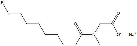 N-(9-Fluorononanoyl)-N-methylglycine sodium salt Struktur