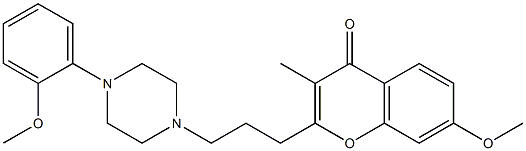 7-Methoxy-2-[3-[4-(2-methoxyphenyl)piperazino]propyl]-3-methylchromone Struktur