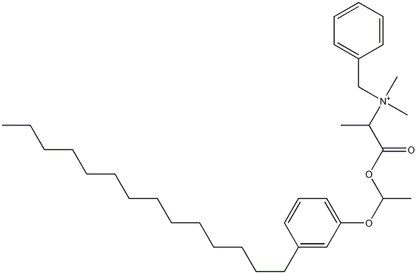 N,N-Dimethyl-N-benzyl-N-[1-[[1-(3-tetradecylphenyloxy)ethyl]oxycarbonyl]ethyl]aminium Struktur