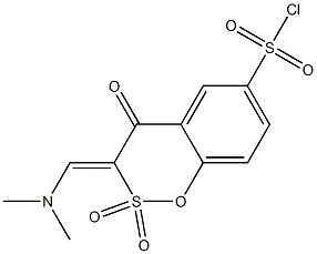 3,4-Dihydro-3-[(Z)-dimethylaminomethylene]-4-oxo-6-chlorosulfonyl-1,2-benzoxathiin 2,2-dioxide Struktur