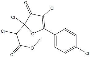 2-Chloro-2-[chloro(methoxycarbonyl)methyl]-4-chloro-5-(4-chlorophenyl)furan-3(2H)-one Struktur