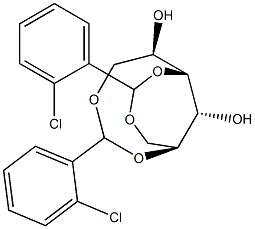 1-O,4-O:2-O,6-O-Bis(2-chlorobenzylidene)-D-glucitol Struktur