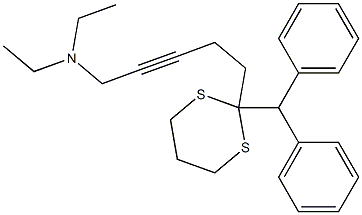 N,N-Diethyl-5-[2-(diphenylmethyl)-1,3-dithian-2-yl]-2-pentyn-1-amine Struktur