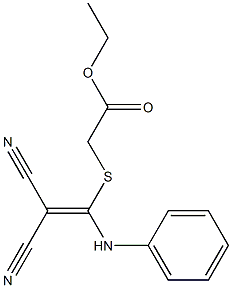 2-[2,2-Dicyano-1-(phenylamino)ethenylthio]acetic acid ethyl ester Struktur