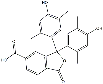 1,3-Dihydro-1,1-bis(4-hydroxy-2,5-dimethylphenyl)-3-oxoisobenzofuran-6-carboxylic acid Struktur