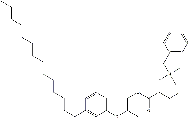 N,N-Dimethyl-N-benzyl-N-[2-[[2-(3-tetradecylphenyloxy)propyl]oxycarbonyl]butyl]aminium Struktur