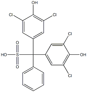 Bis(3,5-dichloro-4-hydroxyphenyl)phenylmethanesulfonic acid Struktur