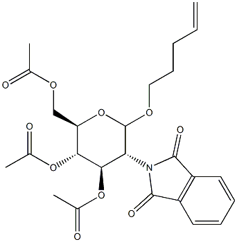 (4-Pentenyl)3-O,4-O,6-O-triacetyl-2-[(1,3-dihydro-1,3-dioxo-2H-isoindol)-2-yl]-2-deoxy-D-glucopyranoside Struktur