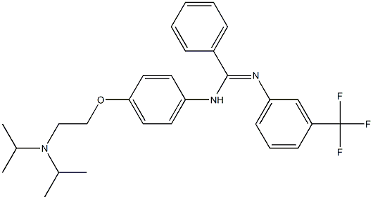 N-[4-[2-(Diisopropylamino)ethoxy]phenyl]-N'-[3-(trifluoromethyl)phenyl]benzamidine Struktur