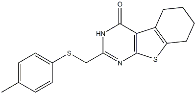 2-[[(4-Methylphenyl)thio]methyl]-5,6,7,8-tetrahydro[1]benzothieno[2,3-d]pyrimidin-4(3H)-one Struktur