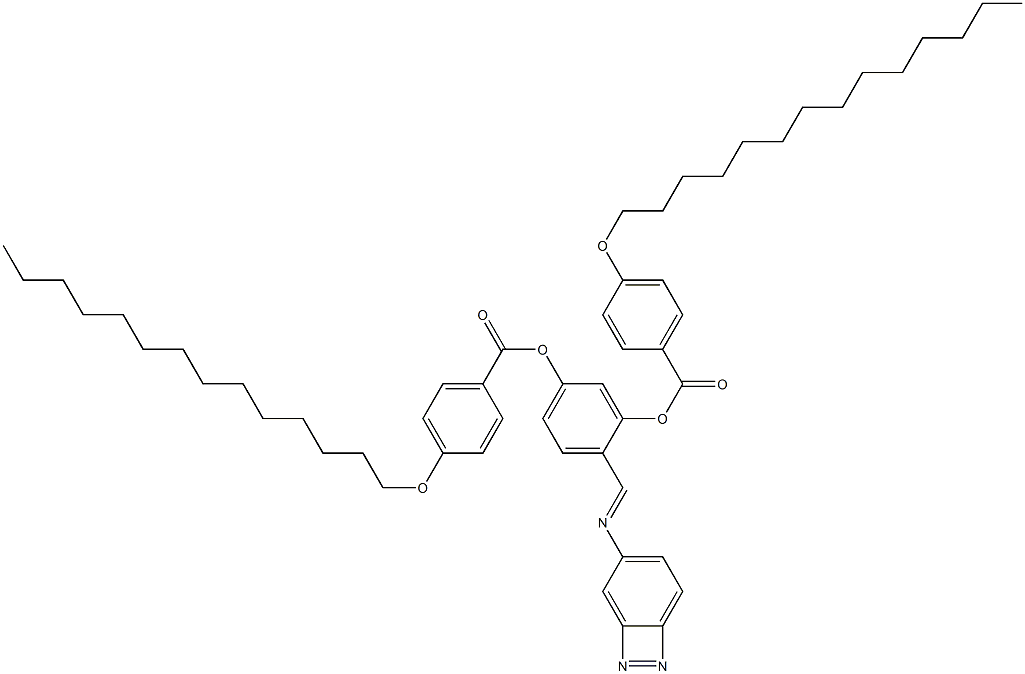 Bis[4-(tetradecyloxy)benzoic acid]4-[(azobenzen-4-yl)iminomethyl]-1,3-phenylene ester Struktur