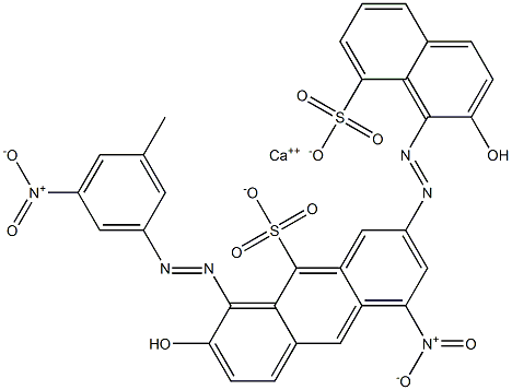 Bis[1-[(3-methyl-5-nitrophenyl)azo]-2-hydroxy-8-naphthalenesulfonic acid]calcium salt Struktur