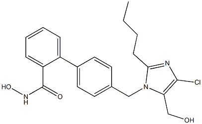 4'-[(2-Butyl-4-chloro-5-hydroxymethyl-1H-imidazol-1-yl)methyl]-N-hydroxy-1,1'-biphenyl-2-carboxamide Struktur