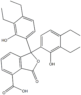 1,1-Bis(3,4-diethyl-2-hydroxyphenyl)-1,3-dihydro-3-oxoisobenzofuran-4-carboxylic acid Struktur