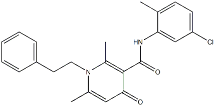 N-(2-Methyl-5-chlorophenyl)-1-phenethyl-2,6-dimethyl-4-oxo-1,4-dihydro-3-pyridinecarboxamide Struktur