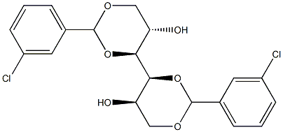 1-O,3-O:4-O,6-O-Bis(3-chlorobenzylidene)-L-glucitol Struktur