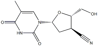 3'-Cyano-5-methyl-2',3'-dideoxyuridine Struktur