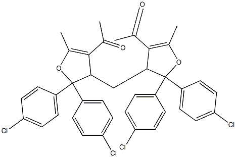 3,3'-(Methylene)bis[4-acetyl-2,3-dihydro-5-methyl-2,2-bis(4-chlorophenyl)furan] Struktur