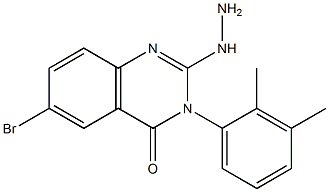 2-Hydrazino-3-(2,3-dimethylphenyl)-6-bromoquinazolin-4(3H)-one Struktur