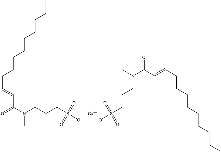 Bis[3-[N-(2-dodecenoyl)-N-methylamino]-1-propanesulfonic acid]calcium salt Struktur