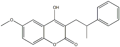 6-Methoxy-3-(2-phenylpropyl)-4-hydroxy-2H-1-benzopyran-2-one Struktur