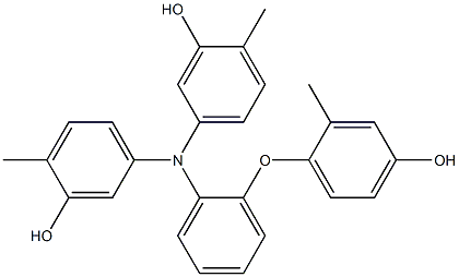 N,N-Bis(3-hydroxy-4-methylphenyl)-2-(4-hydroxy-2-methylphenoxy)benzenamine Struktur