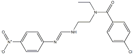 N1-[2-[N-Ethyl-N-(4-chlorobenzoyl)amino]ethyl]-N2-(4-nitrophenyl)formamidine Struktur