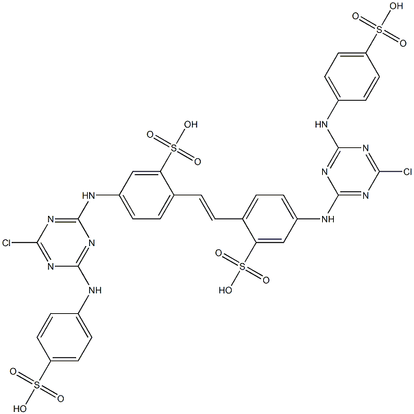 4,4'-Bis[4-chloro-6-(p-sulfoanilino)-1,3,5-triazin-2-ylamino]-2,2'-stilbenedisulfonic acid Struktur