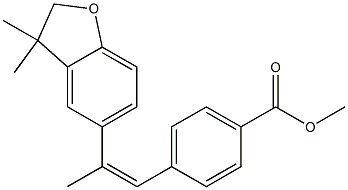 4-[(Z)-2-[(2,3-Dihydro-3,3-dimethylbenzofuran)-5-yl]-1-propenyl]benzoic acid methyl ester Struktur