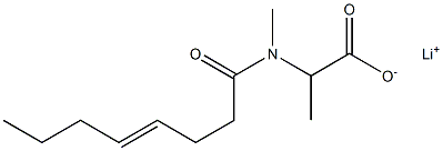 2-[N-Methyl-N-(4-octenoyl)amino]propionic acid lithium salt Struktur