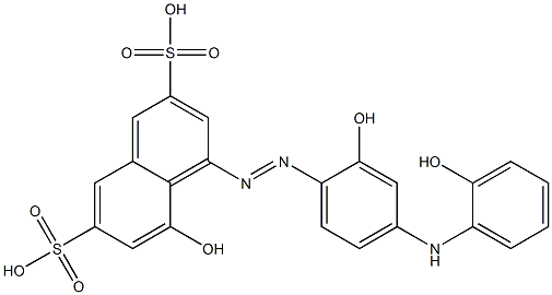 5-Hydroxy-4-[2-hydroxy-4-(2-hydroxyanilino)phenylazo]-2,7-naphthalenedisulfonic acid Struktur