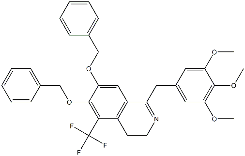 5-(Trifluoromethyl)-6,7-bis(benzyloxy)-3,4-dihydro-1-[(3,4,5-trimethoxyphenyl)methyl]isoquinoline Struktur