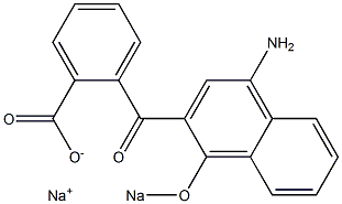 2-(4-Amino-1-sodiooxy-2-naphtylcarbonyl)benzoic acid sodium salt Struktur