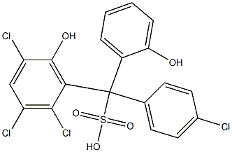 (4-Chlorophenyl)(2,3,5-trichloro-6-hydroxyphenyl)(2-hydroxyphenyl)methanesulfonic acid Struktur